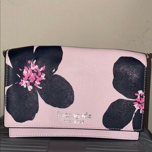 Kate Spade Black and Pink Floral Crossbody Bag